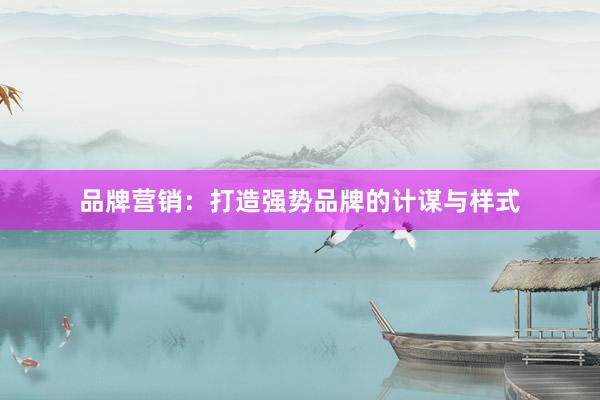 品牌营销：打造强势品牌的计谋与样式